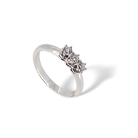 Anello trilogy in oro bianco 18 kt con diamanti 0.34 ct SI G – Tre diamanti per un amore eterno | Idee Preziose dal 1987 - IP.AK18B/32D